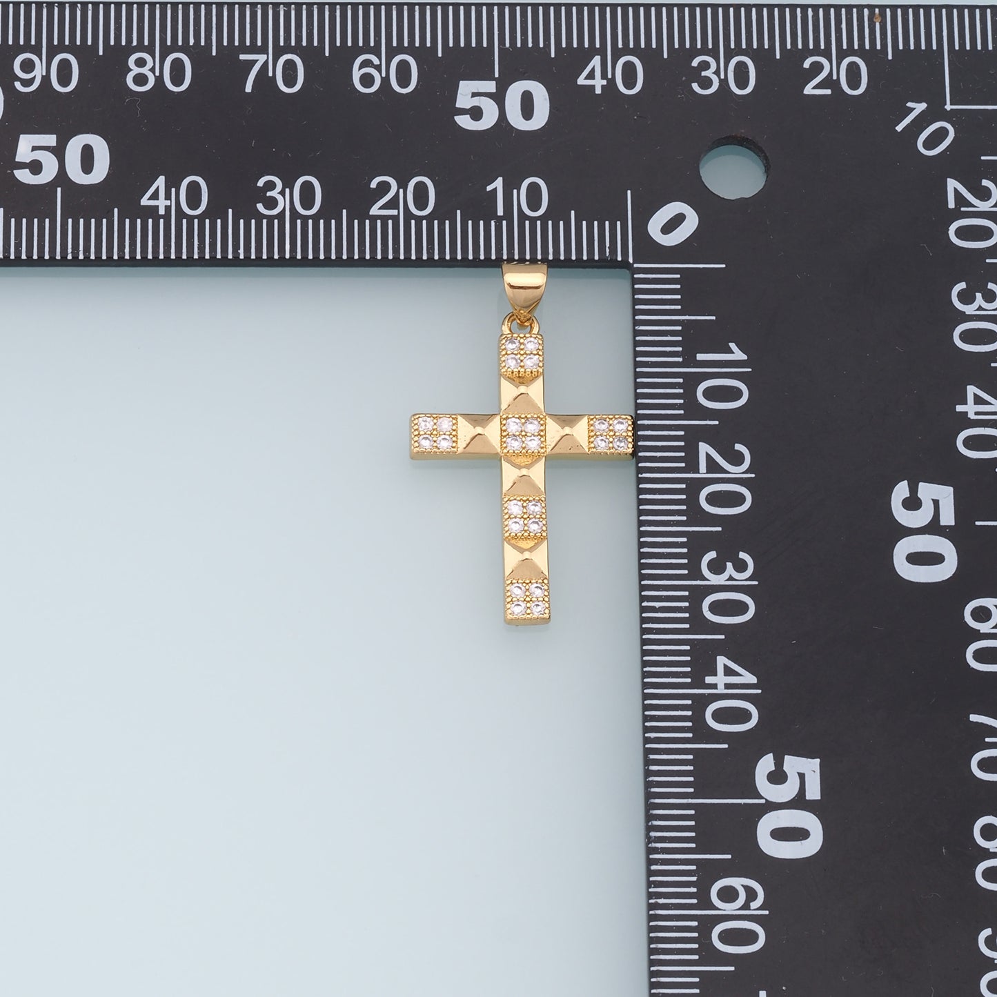 18K Gold Filled Cross Pendant,Cross Charm Bracelet Necklace for DIY Jewelry Making Supply