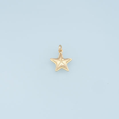 Gold Starfish Charms,18K Gold Filled Sea star Pendant,Starfish Charm Bracelet Necklace for DIY Jewelry Making Supply