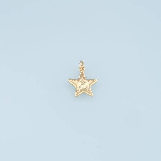 Gold Starfish Charms,18K Gold Filled Sea star Pendant,Starfish Charm Bracelet Necklace for DIY Jewelry Making Supply