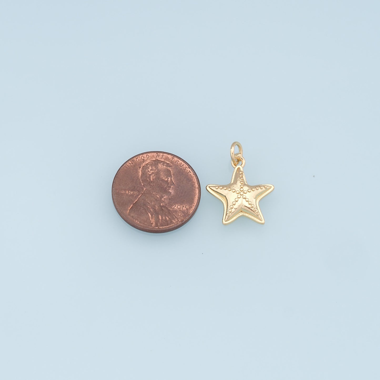 Gold Starfish Charms,18K Gold Filled Sea star Pendant,Starfish Charm Bracelet Necklace for DIY Jewelry Making Supply