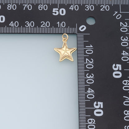 Gold Starfish Charms,18K Gold Filled Sea star Pendant,Starfish Charm Bracelet Necklace for DIY Jewelry Making Supply