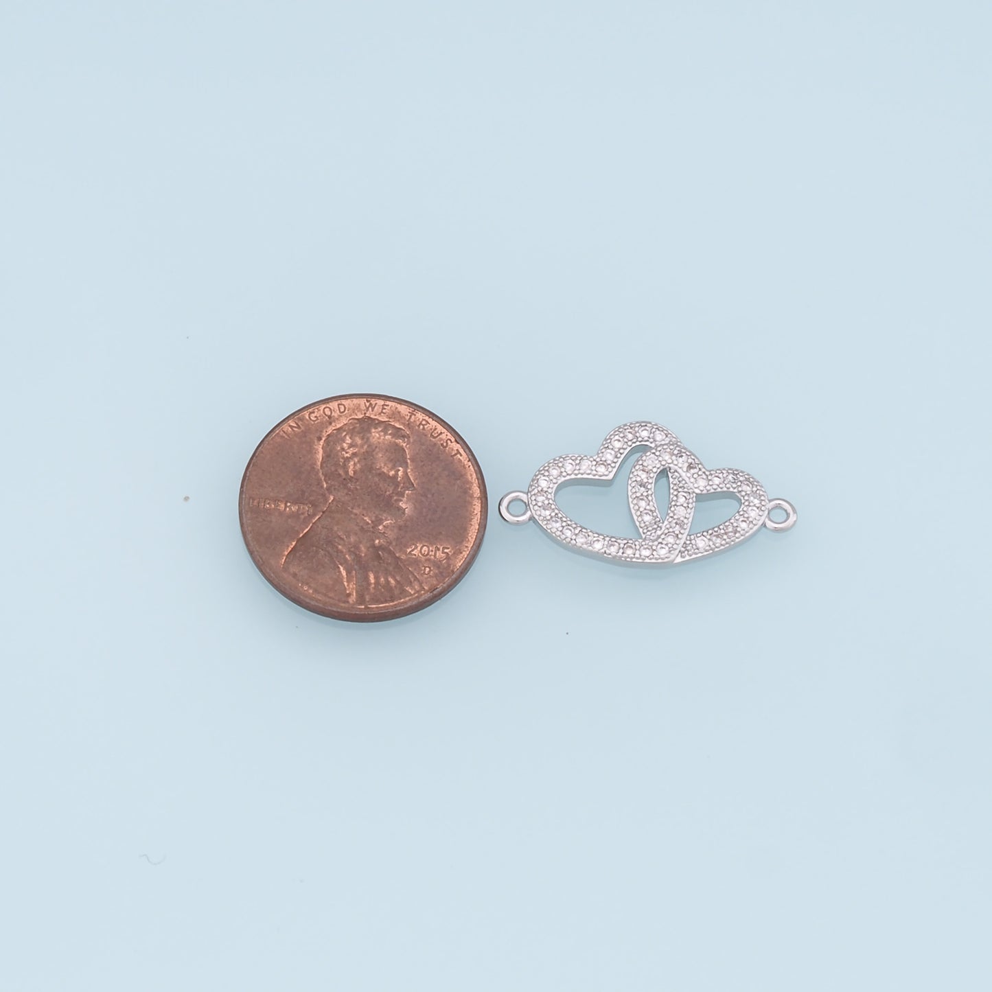 Gold Heart Connector Charms,18K Gold Filled Heart Pendant,Heart Charm Bracelet Necklace for DIY Jewelry Making Supply