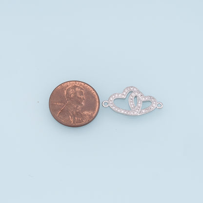 Gold Heart Connector Charms,18K Gold Filled Heart Pendant,Heart Charm Bracelet Necklace for DIY Jewelry Making Supply