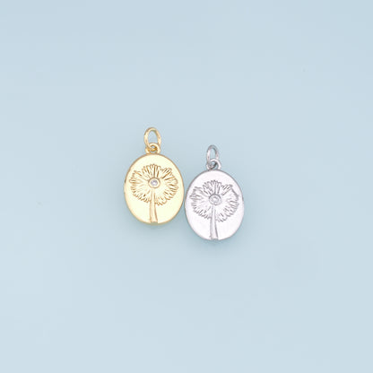 Gold Flower Charms,18K Gold Filled CZ flower Pendant,Silver flower Charm Bracelet Necklace for DIY Jewelry Making Supply