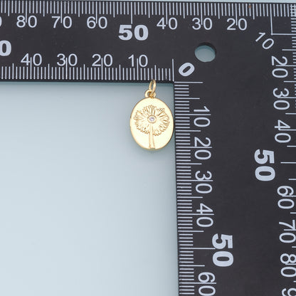 Gold Flower Charms,18K Gold Filled CZ flower Pendant,Silver flower Charm Bracelet Necklace for DIY Jewelry Making Supply