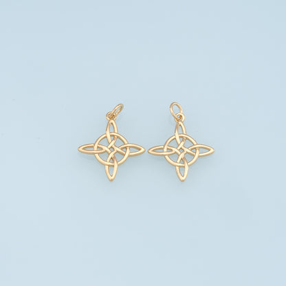 Gold Celtic Knot Charms,18K Gold Filled Celtic Knot Pendant,Celtic Knot Charm Bracelet Necklace for DIY Jewelry Making Supply