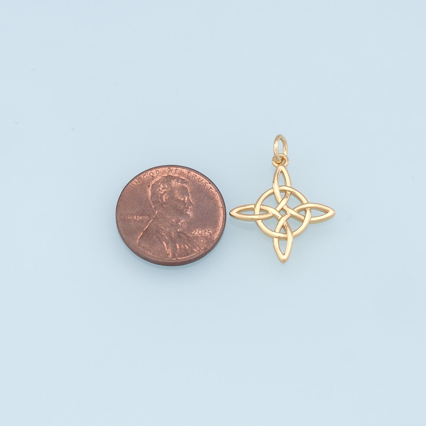 Gold Celtic Knot Charms,18K Gold Filled Celtic Knot Pendant,Celtic Knot Charm Bracelet Necklace for DIY Jewelry Making Supply