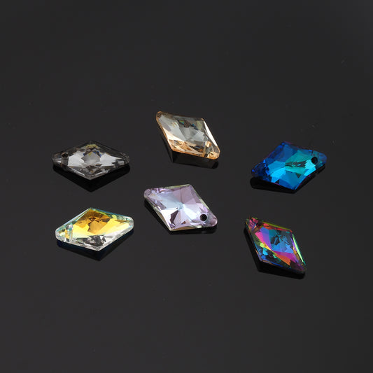 1pcs Rhombus Crystal Pendant Crystal AB Rhinestones for DIY Craft Jewelry Making Supply