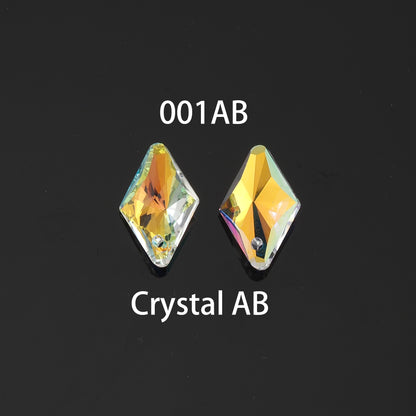 1pcs Rhombus Crystal Pendant Crystal AB Rhinestones for DIY Craft Jewelry Making Supply