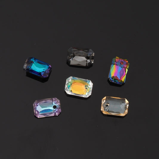 5pcs Oval Crystal Pendant Crystal AB Rhinestones for DIY Craft Jewelry Making Supply