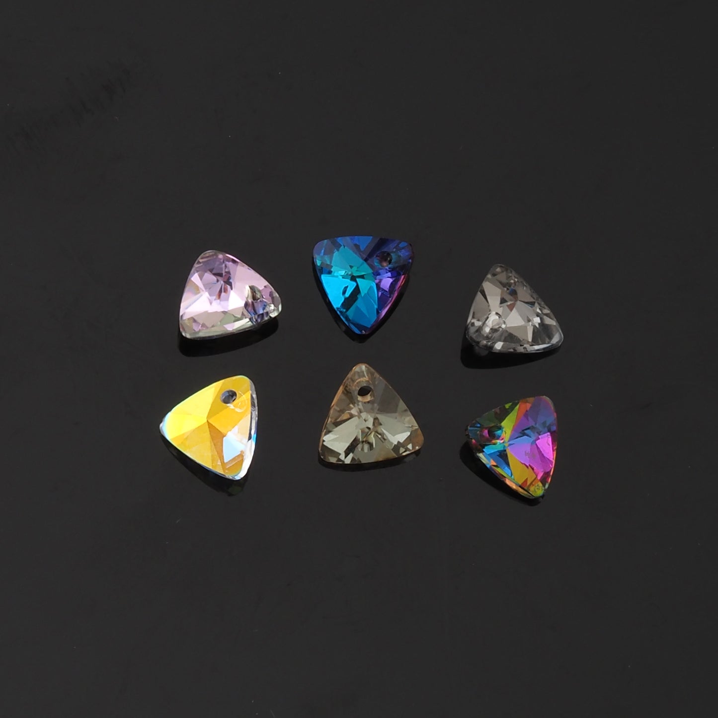 5pcs Triangle Crystal Pendant Crystal AB Rhinestones for DIY Craft Jewelry Making Supply