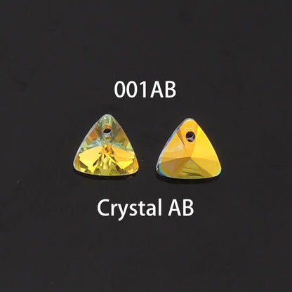 5pcs Triangle Crystal Pendant Crystal AB Rhinestones for DIY Craft Jewelry Making Supply