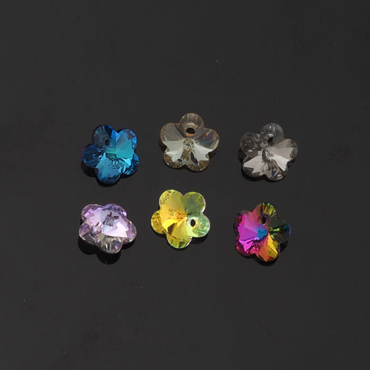 5pcs Flower Crystal Pendant Crystal AB Rhinestones for DIY Craft Jewelry Making Supply