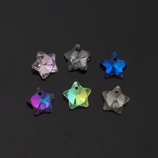 5pcs Star Crystal Pendant Crystal AB Rhinestones for DIY Craft Jewelry Making Supply
