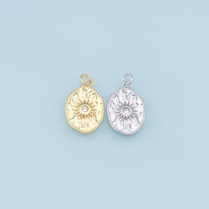 Gold Star Charms,18K Gold Filled Starburst Pendant,North Star Charm Bracelet Necklace for DIY Jewelry Making Supply