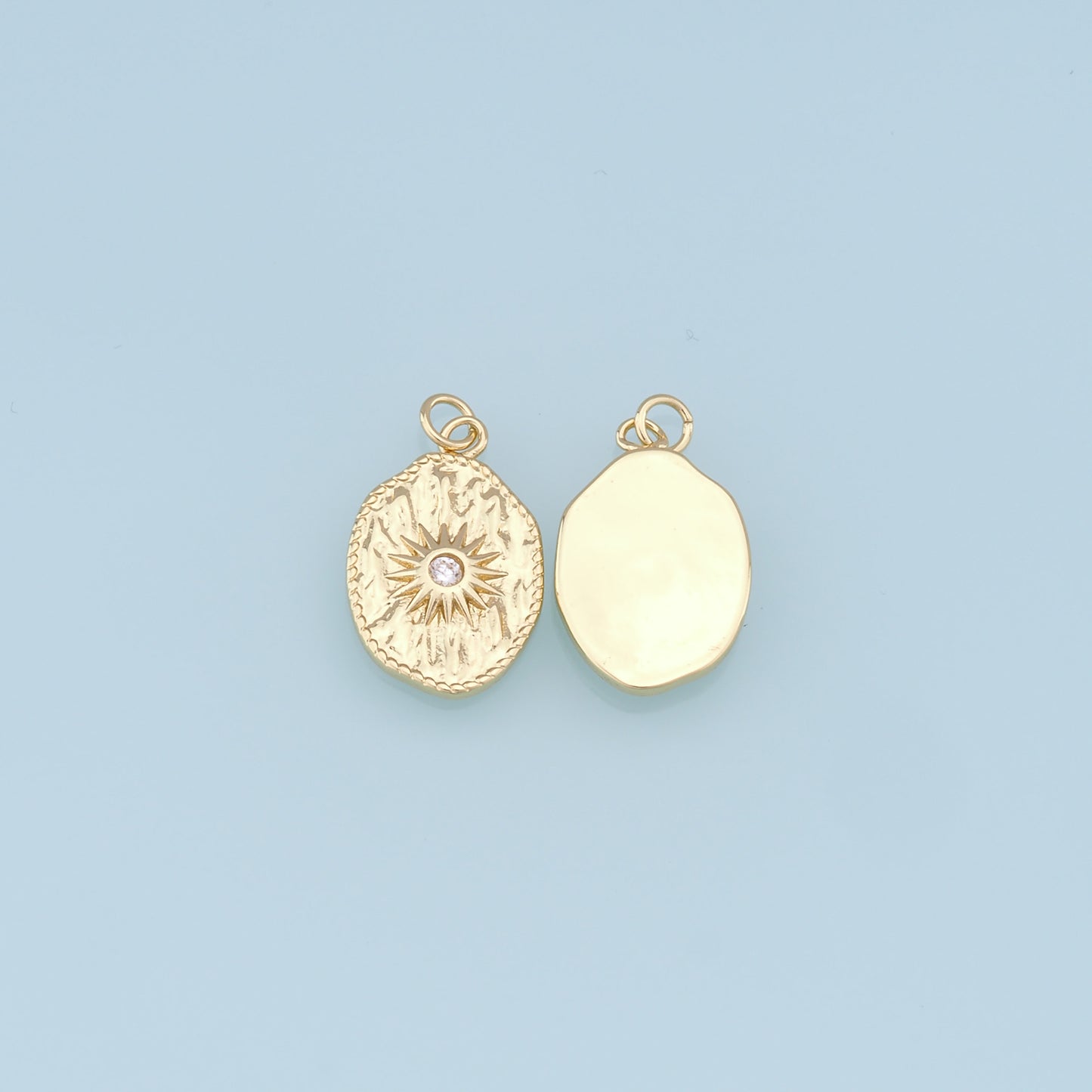 Gold Star Charms,18K Gold Filled Starburst Pendant,North Star Charm Bracelet Necklace for DIY Jewelry Making Supply