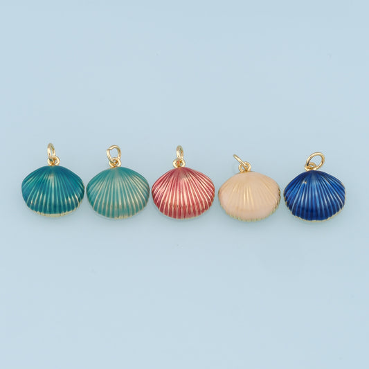 Gold Shell Charms,18K Gold Filled Conch Shell Pendant,Conch Shell Charm Bracelet Necklace for DIY Jewelry Making Supply
