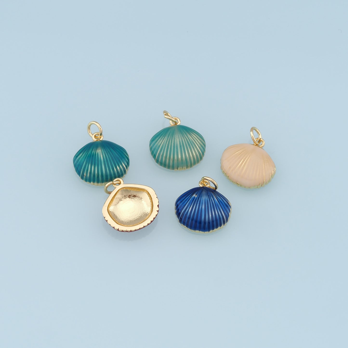Gold Shell Charms,18K Gold Filled Conch Shell Pendant,Conch Shell Charm Bracelet Necklace for DIY Jewelry Making Supply
