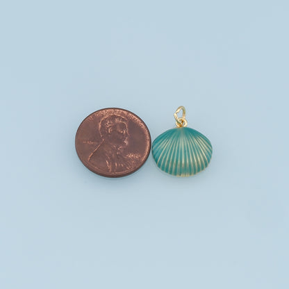 Gold Shell Charms,18K Gold Filled Conch Shell Pendant,Conch Shell Charm Bracelet Necklace for DIY Jewelry Making Supply