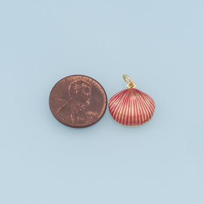 Gold Shell Charms,18K Gold Filled Conch Shell Pendant,Conch Shell Charm Bracelet Necklace for DIY Jewelry Making Supply