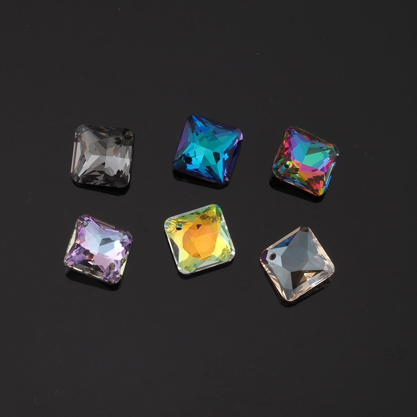 1pcs Square Crystal Pendant Crystal AB Rhinestones for DIY Craft Jewelry Making Supply