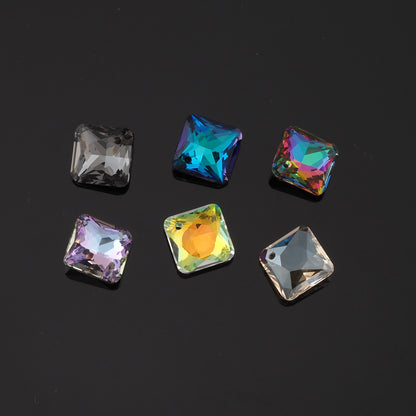 1pcs Square Crystal Pendant Crystal AB Rhinestones for DIY Craft Jewelry Making Supply