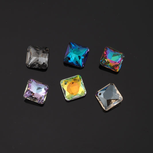 1pcs Square Crystal Pendant Crystal AB Rhinestones for DIY Craft Jewelry Making Supply