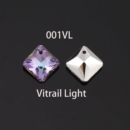 1pcs Square Crystal Pendant Crystal AB Rhinestones for DIY Craft Jewelry Making Supply