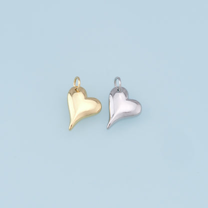 Gold Heart Charms,18K Gold Filled Heart Pendant,Heart Charm Bracelet Necklace for DIY Jewelry Making Supply