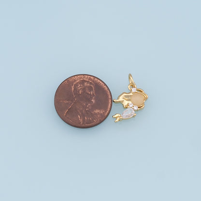 18K Gold Filled Boy Girl Pendant,Boy Girl Charm Bracelet Necklace for DIY Jewelry Making Supply