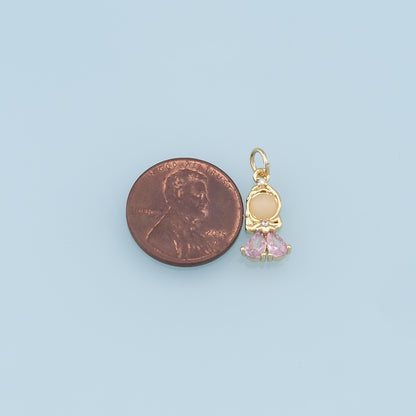 18K Gold Filled Boy Girl Pendant,Boy Girl Charm Bracelet Necklace for DIY Jewelry Making Supply