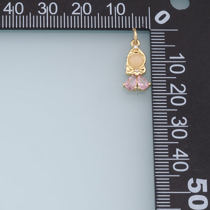 18K Gold Filled Boy Girl Pendant,Boy Girl Charm Bracelet Necklace for DIY Jewelry Making Supply