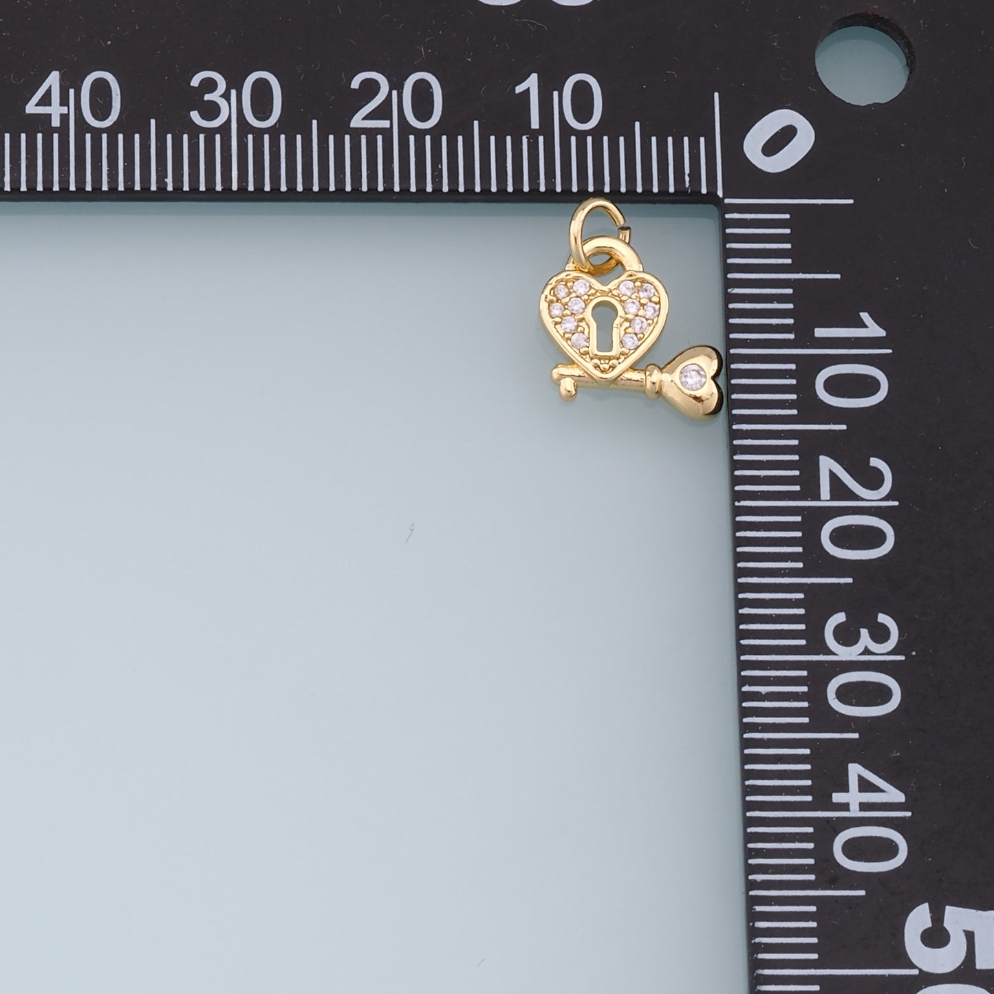 Gold Key Lock Charms,18K Gold Filled Key Pendant,Heart Lock Charm Bracelet Necklace for DIY Jewelry Making Supply