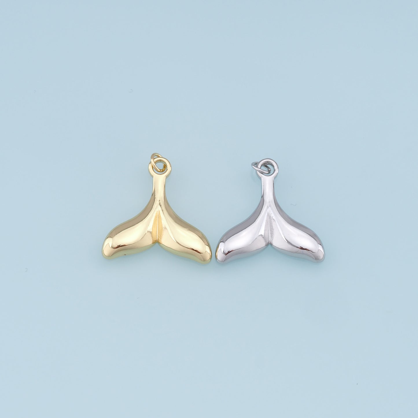 Gold Mermaid Charms,18K Gold Filled Tail Pendant,Mermaid Tail Charm Bracelet Necklace for DIY Jewelry Making Supply