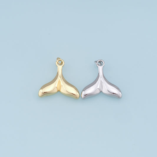 Gold Mermaid Charms,18K Gold Filled Tail Pendant,Mermaid Tail Charm Bracelet Necklace for DIY Jewelry Making Supply