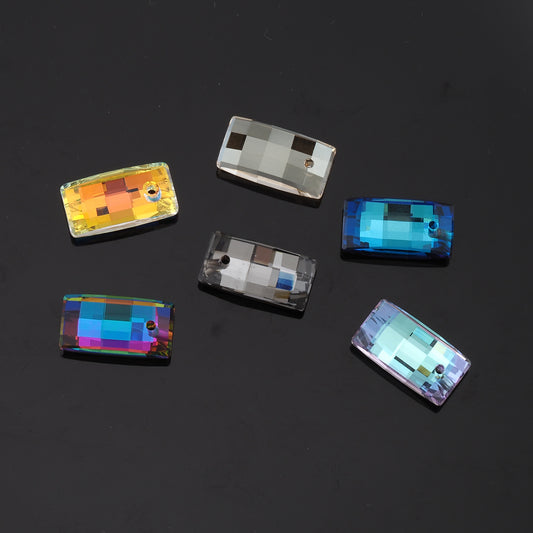 1pcs Rectangle Crystal Pendant Crystal AB Rhinestones for DIY Craft Jewelry Making Supply