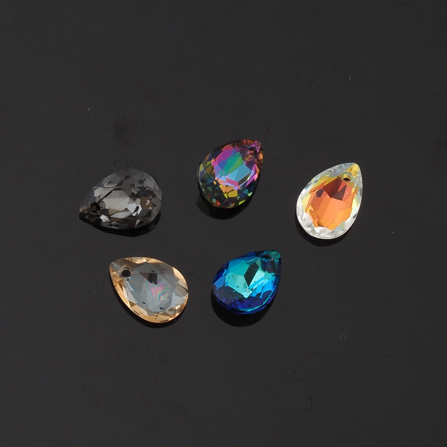 5pcs Teardrop Crystal Pendant Crystal AB Rhinestones for DIY Craft Jewelry Making Supply