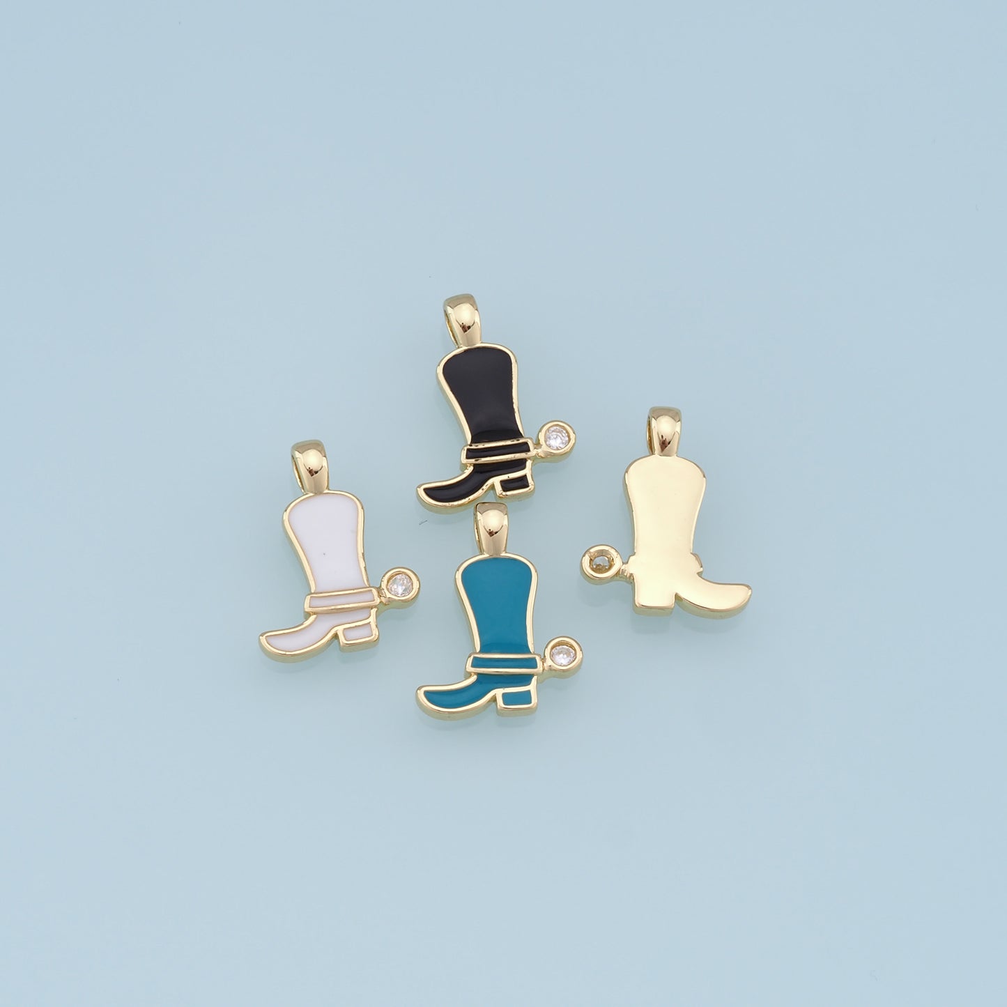 Gold Shoe Charms,18K Gold Filled Shoe Pendant,Shoe Charm Bracelet Necklace for DIY Jewelry Making Supply