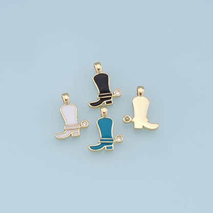 Gold Shoe Charms,18K Gold Filled Shoe Pendant,Shoe Charm Bracelet Necklace for DIY Jewelry Making Supply
