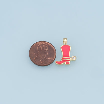 Gold Shoe Charms,18K Gold Filled Shoe Pendant,Shoe Charm Bracelet Necklace for DIY Jewelry Making Supply