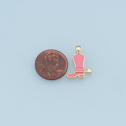 Gold Shoe Charms,18K Gold Filled Shoe Pendant,Shoe Charm Bracelet Necklace for DIY Jewelry Making Supply
