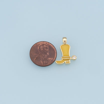 Gold Shoe Charms,18K Gold Filled Shoe Pendant,Shoe Charm Bracelet Necklace for DIY Jewelry Making Supply