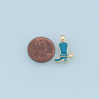 Gold Shoe Charms,18K Gold Filled Shoe Pendant,Shoe Charm Bracelet Necklace for DIY Jewelry Making Supply