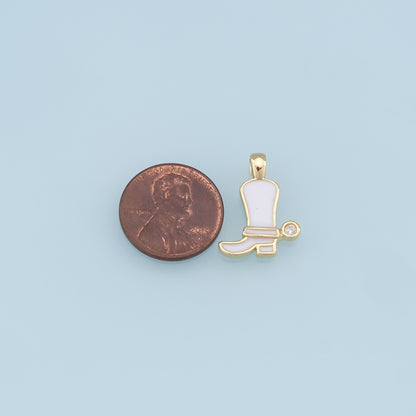 Gold Shoe Charms,18K Gold Filled Shoe Pendant,Shoe Charm Bracelet Necklace for DIY Jewelry Making Supply