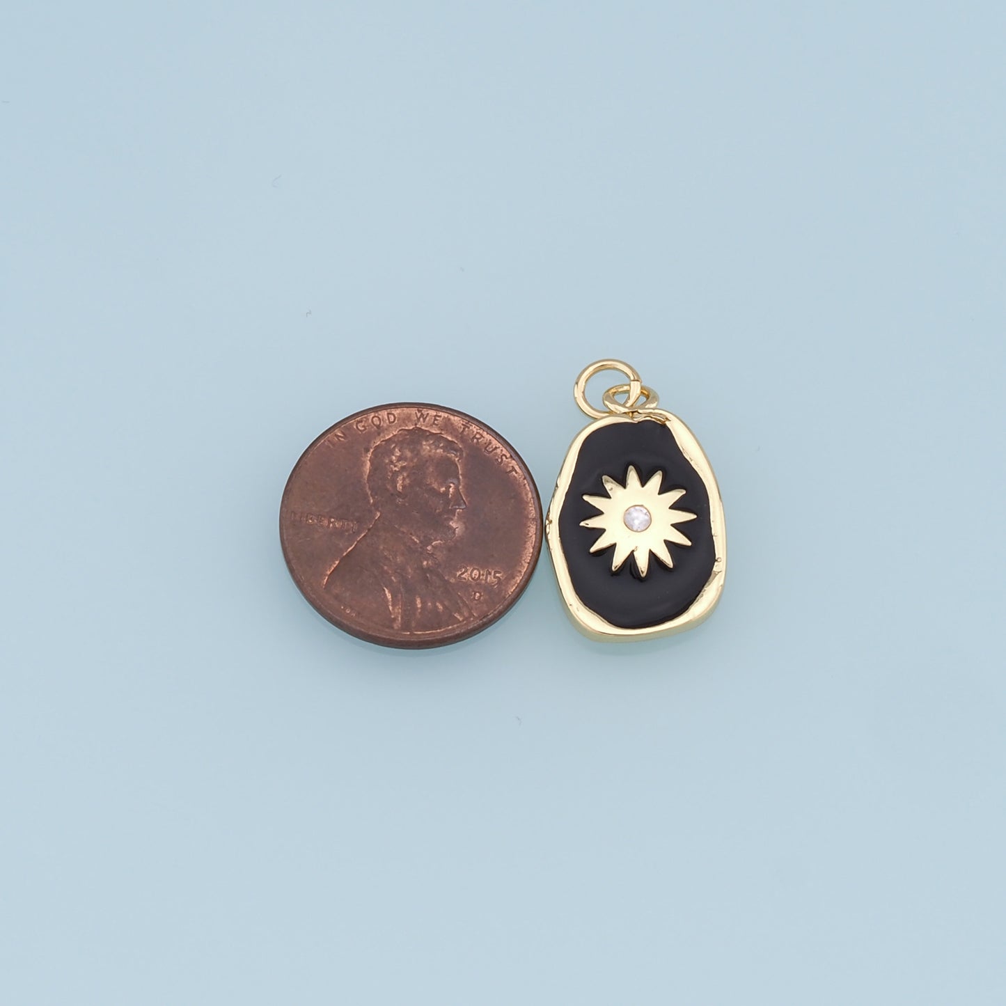 Gold Star Charms,18K Gold Filled Enamel Starburst Pendant,North Star Charm Bracelet Necklace for DIY Jewelry Making Supply