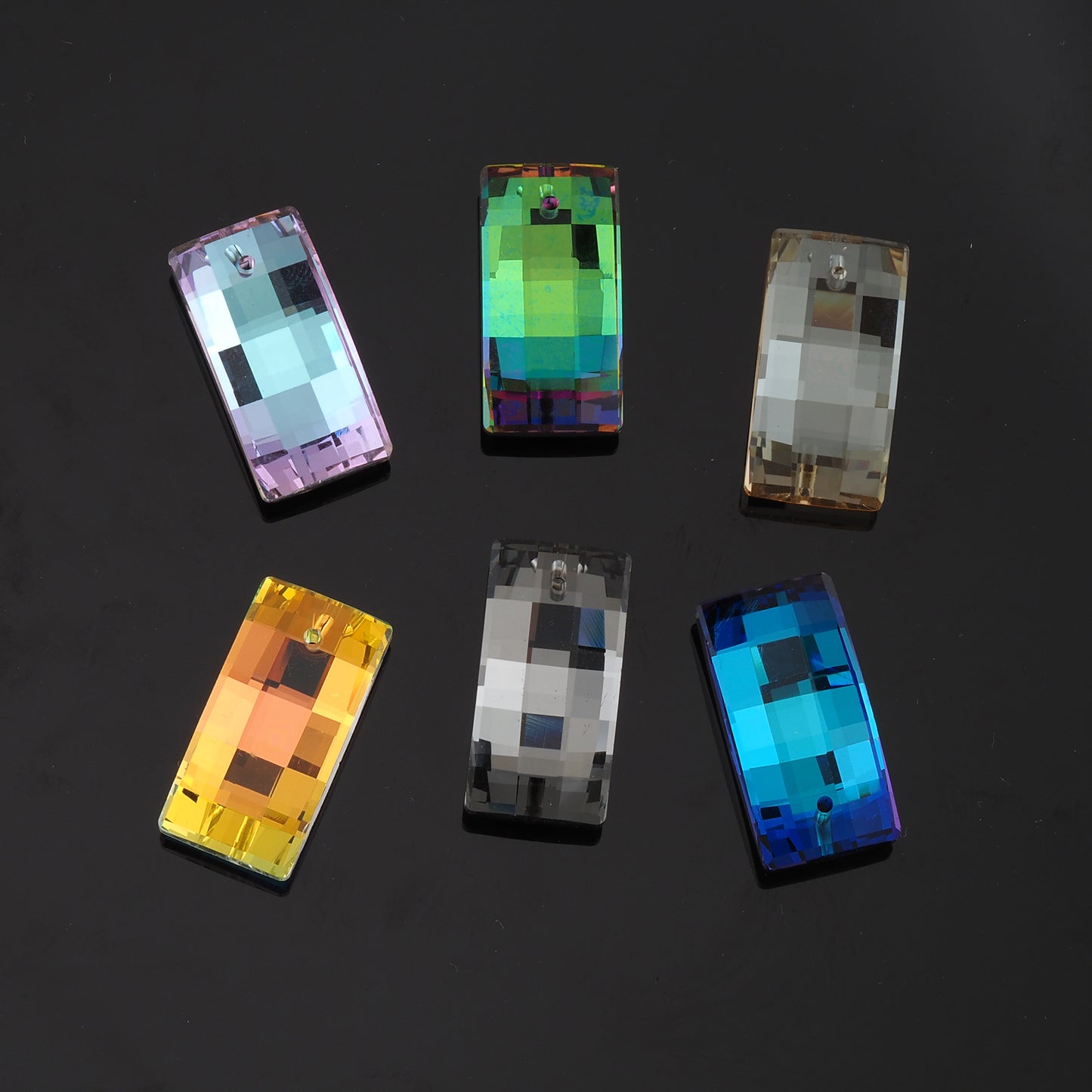 1pcs Rectangle Crystal Pendant Crystal AB Rhinestones for DIY Craft Jewelry Making Supply