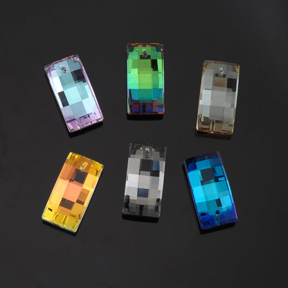 1pcs Rectangle Crystal Pendant Crystal AB Rhinestones for DIY Craft Jewelry Making Supply