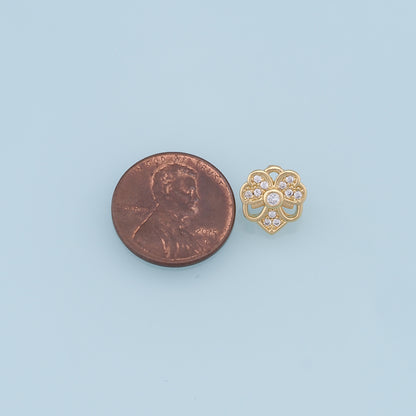Gold Flower Charms,18K Gold Filled CZ flower Pendant,Silver flower Charm Bracelet Necklace for DIY Jewelry Making Supply