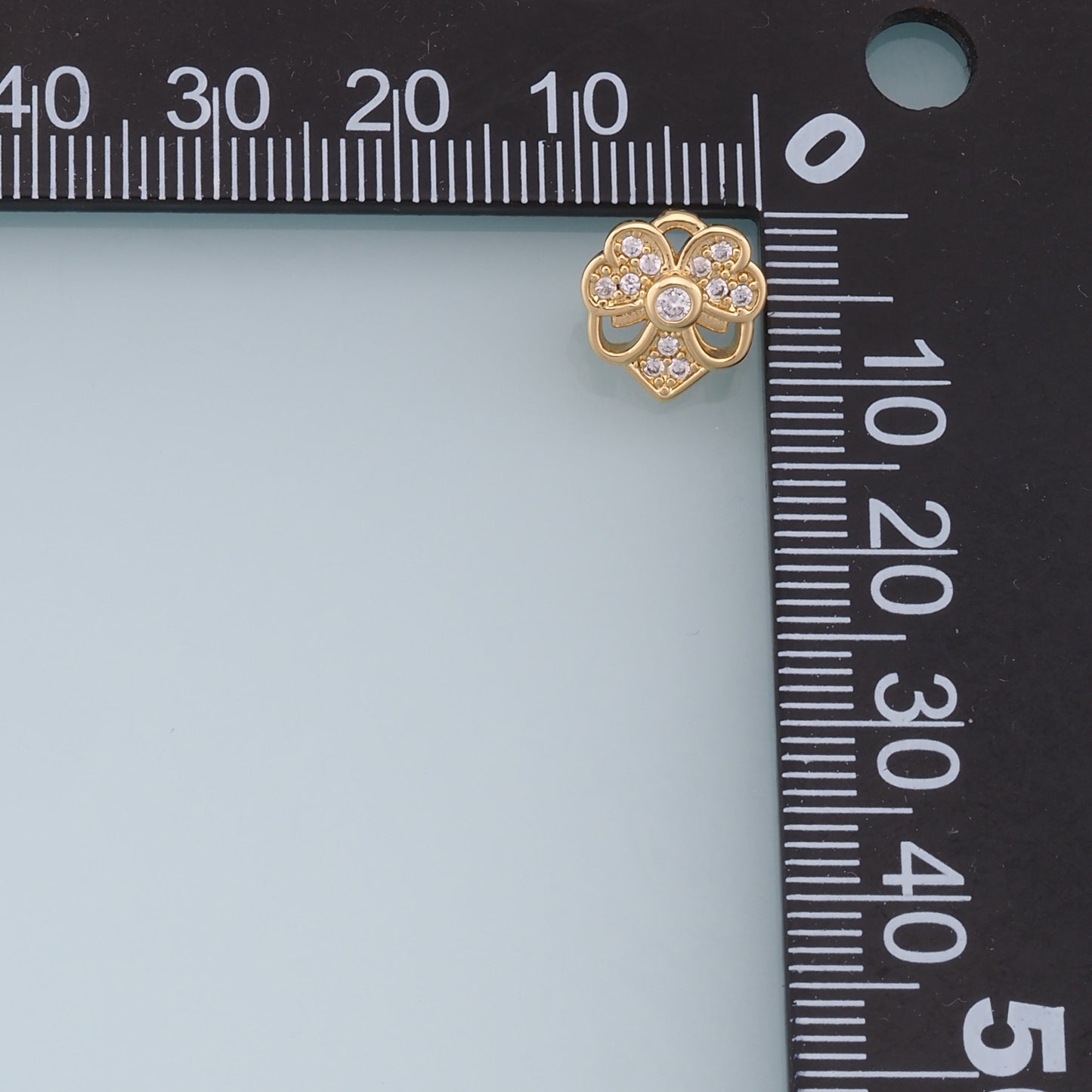 Gold Flower Charms,18K Gold Filled CZ flower Pendant,Silver flower Charm Bracelet Necklace for DIY Jewelry Making Supply