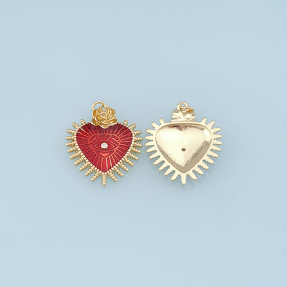 Gold Heart Evil Eye Charms,18K Gold Filled Heart Pendant,Heart Eye Charm Bracelet Necklace for DIY Jewelry Making Supply